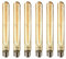 Paquet de 6, vis de base E27 rétro ampoule à filament LED Edison, ampoule à LED Tw long tube en verre fumé T30 4W40W, lampe à incandescence nostalgique 400lm blanc chaud 2700k non dimmable