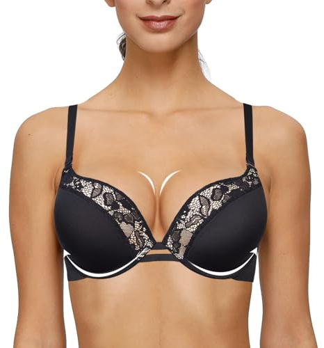 YANDW Sexy Sheer See Through Bras Unlined Underwire Lace Mesh Non Padded Ultra Thin Clear Bralette | Decorated with delicate lace, padded cups offer gentle bust lift and creates natural breast shape