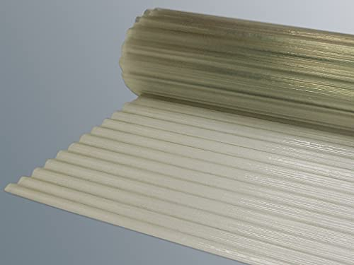 Lichtbahn Polyesterwellbahn Wellpolyester aus Polyester 0,8kg - 1,2kg je m² natur-transparent, gewellt, 76/18 Wellbahn, Längenzuschnitt möglich 2m x 2,5m (BxL)