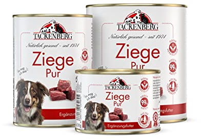 TACKENBERG Ziege Pur Nassfutter Dose für Hunde - Hundefutter in Premiumqualität - natürlich getreidefrei, 12 x 800 g