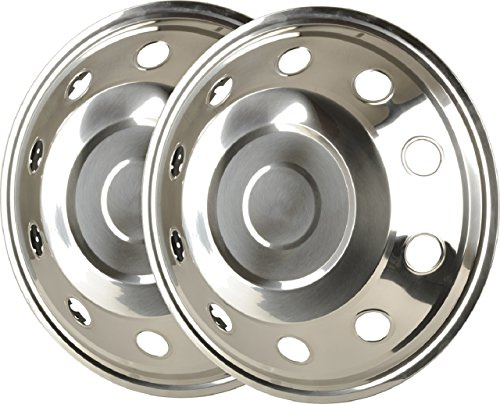 2X Radzierblenden 16 Edelstahl gewölbt für Wohnmobile Transporter Anhänger kompatibel mit VW Crafter LT MB Sprinter Vario T2 L319 O319 MAN TGE Ford Transit Iveco Daily etc...