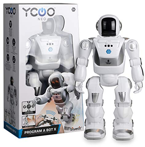 SilverLit 40CM Tall Huge Programme-A-Bot X, Large Gigantic Robot Kids Toy Interactive Walking, Gliding, Dancing Toy Robot 48 Commands, LED Facial Expressions and Sounds, Robots for Kids 5, 6, 7, 8