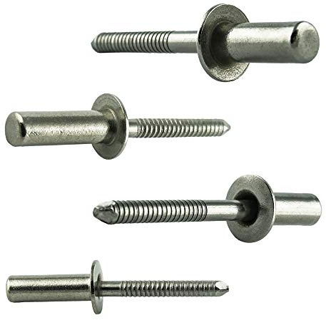 4 X 6 mm (10 Stück) Dichtblindnieten mit Flachkopf, wasserdicht - Edelstahl VA A2 V2A - Blind-nieten - Popnieten rostfrei - DIN 7337 - ISO 16585 | AGBERG