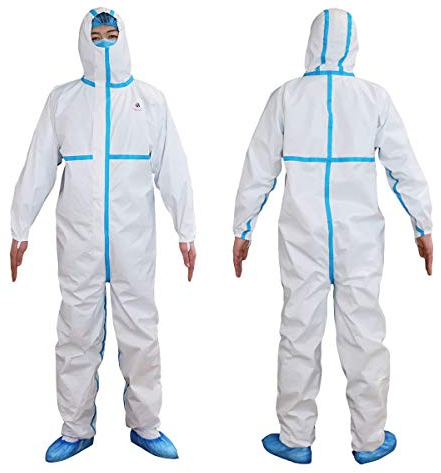 TUTA DI PROTEZIONE CAT. III LIVELLO 2 (ICU) TIPO 3, 4, 5, 6 - IMPERMEABILE PER AMBIENTI MEDICI E OSPEDALIERI - COLORE BIANCO - TG. L