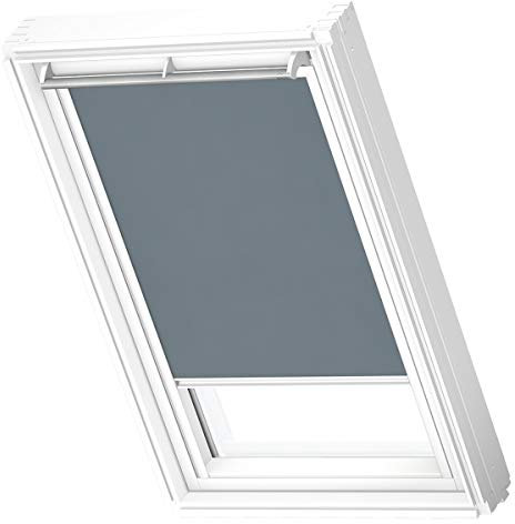 VELUX Original Roof Window Translucent Roller Blind for CK02, Dark Petrol, with White Guide Rail