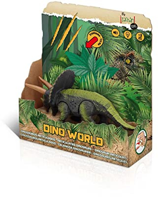 Tachan Dinosaurier Triceratops mit realistischen Sounds, Lichtern, Grün