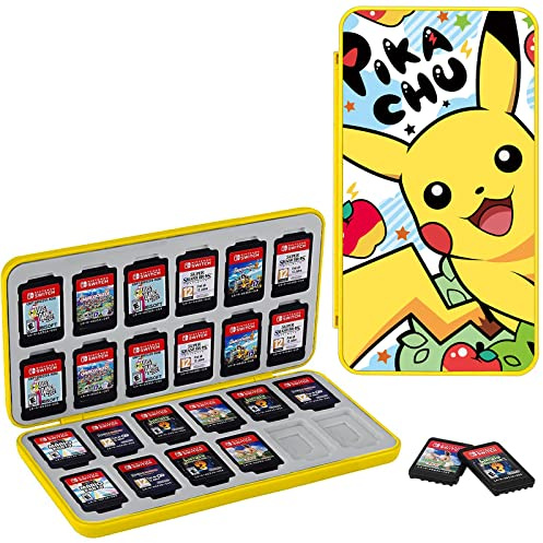 Konphat Switch Spiel Aufbewahrungsbox, Switch Spielkarte Cartridges Halten Sie 24 Spielkarten und 24 Micro SD Karten, Schlank Tragbar Spiele Organizer, Weiches Silikon Futter, Magnetverschluss