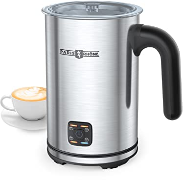 Montalatte elettrico Paris Rhône 4 in 1, montalatte automatico in acciaio inox, per cioccolata calda, cappuccino, caffè, latte, macchiato, regali di Natale