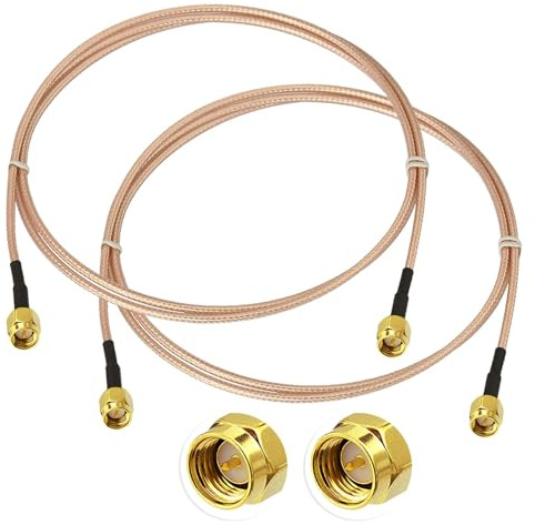 Superbat Cable Alargador Antena WiFi SMA 2m, Cable Coaxial RG316 Macho a Macho de 50 ohm para Router, Antena GPS/3G 4G LTE, Dongle USB RTL-SDR, Receptor ADS-B, Radio Ham (2 Piezas)
