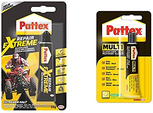 Pattex 100% Repair Extreme- Colle multi-matériaux ultra résistante en gel- tube 20 gr, Paquet de 3