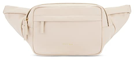 Expatrié Bauchtasche Damen Beige - Justine - Brusttasche für Reise, Festival & Sport - Stylische Bumbag aus PU Kunstleder - Wasserabweisend