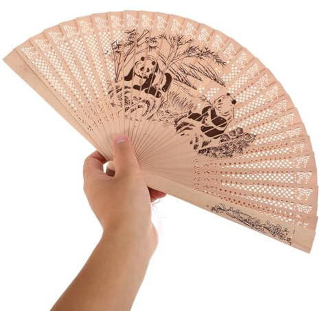 Healifty Sandale FäCher Faltbar Aus Sandelholz Eleganter Alter Holzventilator FüR Sommerparty Hochzeit Und Dekoration Klassischer Chinesischer Handventilator 15.75X0.39X9.06 Zoll