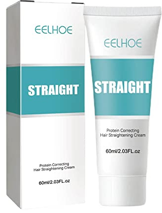 Protein Hair Straightener, Silk & Gloss Hair Straightening Cream, 60ml Hair Straightening Hair Care Cream For Curly Hair, Nourishing Fast Smoothing Hair Straightener Lotion