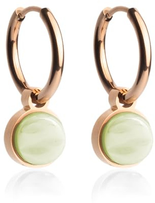 Kleine Roségold Creolen mit Anhänger • 18k vergoldete Edelstahl Ohrringe mit Charm zum Wechseln • nickelfrei & wasserfest • MIX AND MATCH • Ø 12 mm