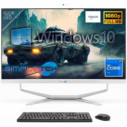 SIMPLETEK - PC All in One 24 Full HD Touchscreen | Core i7 fino 3.40GHz | Windows 10 Pro | 8GB RAM SSD 240GB | Webcam integrata Computer Tutto in Uno