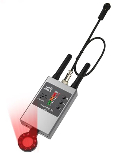 Hidden Camera Detectors, Anti-Spy Detectors, GPS Detectors, RF Signal Scanners, for detecting hidden cameras in hotels, office (silver)