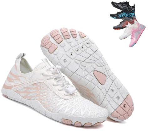 Muizary Hike Barefoot Shoes for Women Men Waterproof Trail Running Healthy & Non-Slip Barefoot Shoes -39 White
