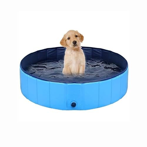 Hundepool Faltbarer Haustierpool Hundeschwimmbecken Haustier-Schwimmbad PVC-rutschfester Pool für alle Arten von Haustieren (81,3 x 20,3 cm)