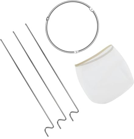 UTHCLO Stainless Steel Straining Bag Stand, Large Reusable Mesh Filter Bag for Juice, Milk Tea, Coffee, and Wine Brewing, Food-Grade Mesh Suitable for Kitchen and Home Use