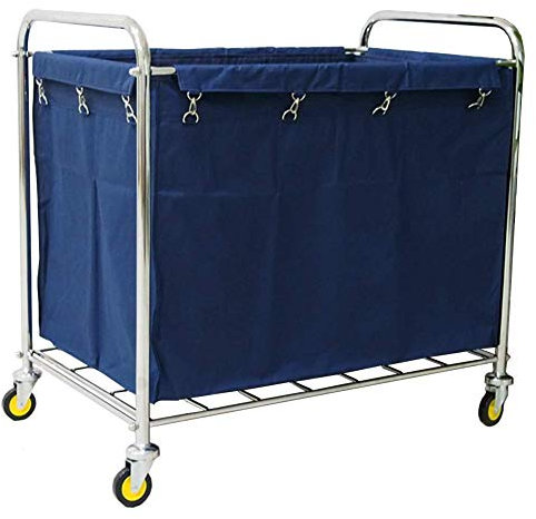FFBINBIN Carro de Hospital, Estante para Suministros, Carro Clasificador de lavandería con Ruedas Comercial Carro de Servicio con Ruedas, Carro de Limpieza de Ropa de Hotel con asa, Bolsa extraíble