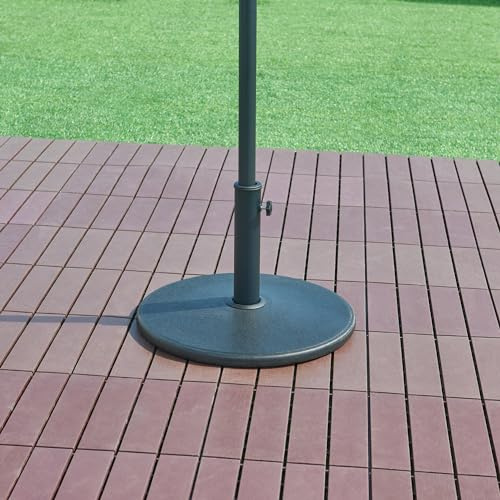 casa.pro Sonnenschirmständer Bionaz Betonsockel 17 kg Sonnenschirmhalter für Schirmstöcke Ø34/39/49/55 mm Sonnenschirmfuß Ø50 x 5,5 cm inkl. Adapterringe Schwarz