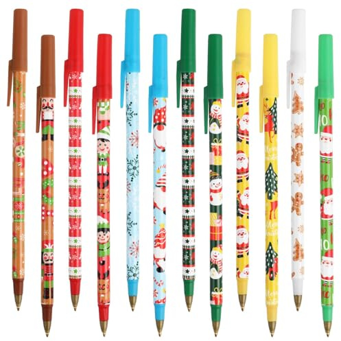 SULOLI 36 Stück Kugelschreiber Weihnachten 0.5mm,Gelschreiber Weihnachten,Cartoon Gelstifte für Studenten Kinder Weihnachten Party Geschenke