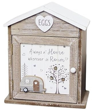 Grey Caravan 6 Egg Box Rustic Wood Country Kitchen Storage 2 Tier Organiser Rack