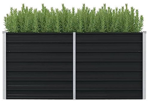 FUDUGEHMIOFWFJJ hochbeet Kunststoff,hochteich,pflanzkasten,Hochbeet Anthrazit 160 x 80 x 77 cm Verzinkter StahlGeeignet für Garten, Terrasse, Schlafzimmer, Wohnzimmer