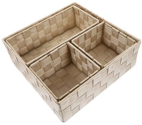 CIYODO 4stücke Teiliges Desktop Organizer in Khaki Vielseitige Aufbewahrungsbox Für Büro Küche Und Badezimmer Große Kapazität Zur Ordentlichen Aufbewahrung Von Stiften Kosmetik Und Kleint