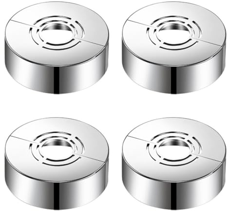 IKOPFLN 4 Stück Duscharmatur Rosette 3 Größen in 1, Heizungsrohr Rosette Rohrabdeckung, Heizungsrohr abdeckung, Rosette duscharmatur, Abdeckrosette Geteilt für Ø 21mm/26mm/33mm