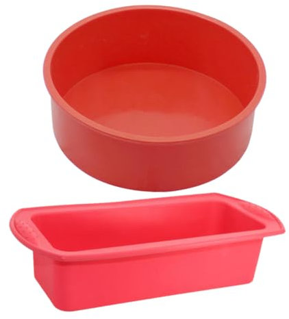 MAGICLULU 2 Pcs Rot Silikon Backen Pfannen Kuchen Formen Non-stick Toast Platten Einfach Release