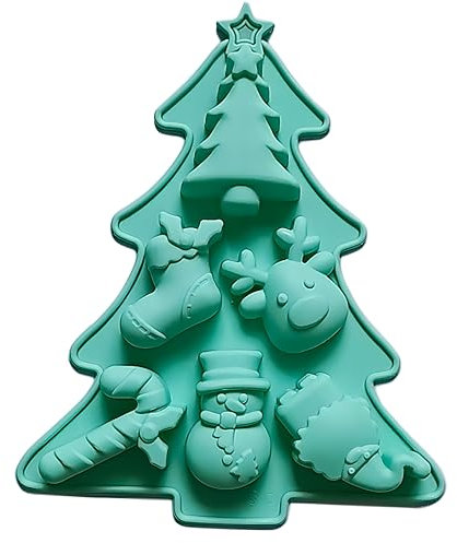 Stampo Silicone Albero di Natale,Stampo per Torta Albero di Natale,Stampo per Cioccolatini, Sapone, Caramelle, Torte, Gelatine,Ghiaccio Decorazioni Natalizie