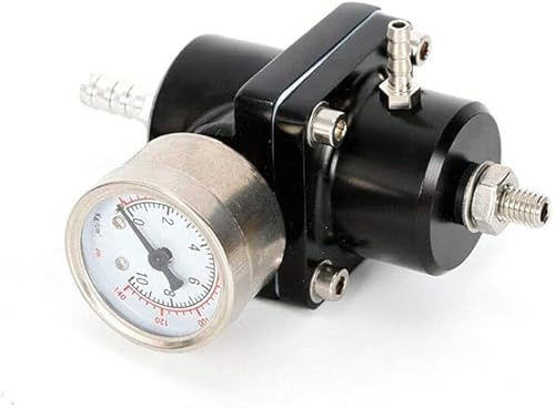 Regulador de Presión De Gasolina Universal,Regulador de Presión de Combustible Set 0-140psi Ajustable Válvula de Control de Presión de Combustible con Manómetro