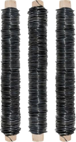 Filo avvolgente nero | 0,65 mm, rotolo da 38 m | durevole, sicuro e facile da maneggiare | ideale per giardino, artigianato, floristica e bambini | Filo di legatura versatile