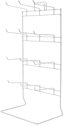 Counter Hook Wire Stand - 12 Fixed Hooks - POS Shop Display with Header For Small Items in White 52.4x24.4x17cm (J50)