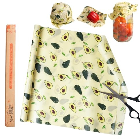 WeAreULEF Beeswax Food Wrap Roll (30 × 100 cm) – Cut-to-Size, Plastic-Free Cling Film Alternative for Sandwiches, Fruit, Bread, Cheese & Bowl Covers – Reusable, Eco-Friendly Food Storage