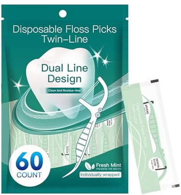 Brossettes à Fil Dentaire pour Dents | Double Fil - -Dents avec Fil Dentaire pour Soins Dentaires | Accessoires d'Hygiène Dentaire pour Appareils Orthodontiques, Maison, Voyage, Bureau, Famille et