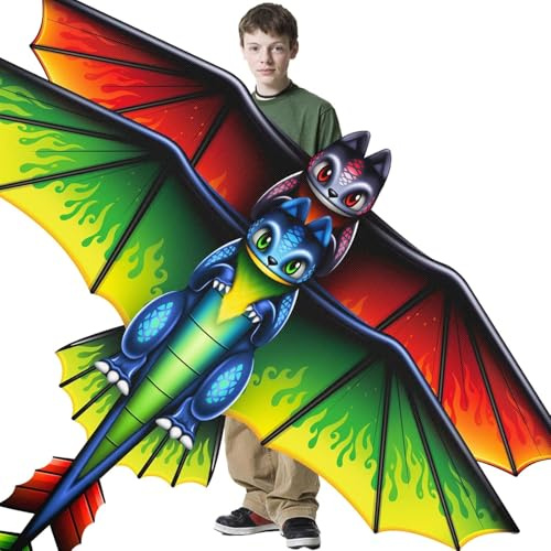 Drachen, Drache für Kinder und Erwachsene von 8 bis 12 Jahren, Perfekt für Anfänger Beach Outdoor-Aktivitäten leicht zu Fliegende Drache mit langem Schwanz