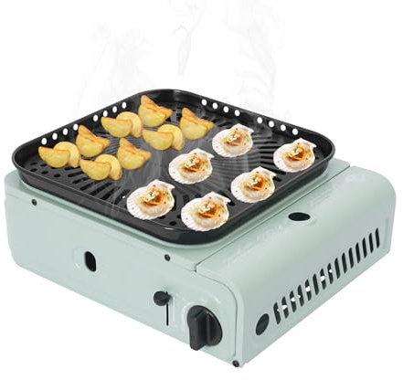CHFUNE Gaskocher, Campingkocher 1-flammig mit Tragekoffer, 2300W kompakter 1-Brenner Outdoor-Gaskartuschenkocher Balkon Tischgrill mit Piezozündung für Outdoor und Innenraum