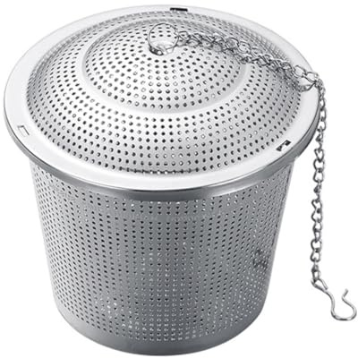 WESIEVYA Stainless Steel Seasoning Ball and Tea Strainer 6.5cm Large Spice Infuser Filter for Cooking Broth and Loose Leaf Tea, Reusable Kitchen Food Strainer for Home Use