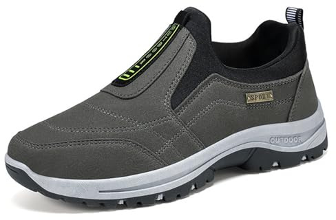 Zapatos para Caminar para Hombre, Zapatillas de Senderismo al Aire Libre, Zapatos de Senderismo sin Cordones para Hombre, Zapatos Ortopédicos, Zapatos Ligeros para el Trabajo