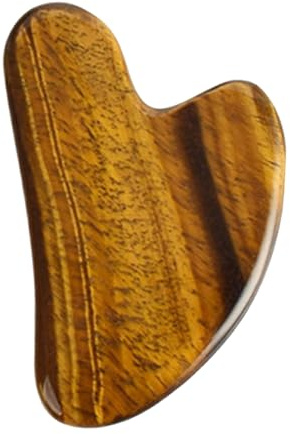 CONGARTENO Tigerauge Gua Sha Schabeplatte Massagebrett Hellbraun Glatte Kanten Praktisches Massagegerät Für Rücken Und Ganzkörpermassage Handliches Wellness Tool Für Hause