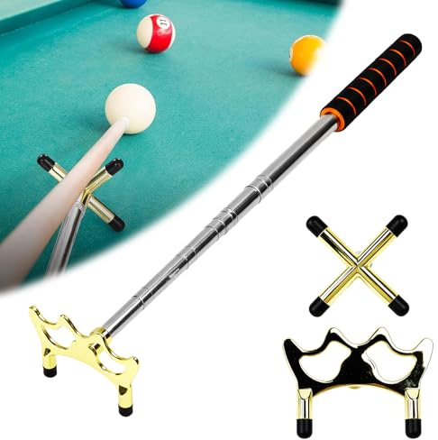Vurixfo Billiards Cue Stick Bridge, Retractable Snooker Cues Bridge With 2 Pool Rest Bridges Head Snooker Pool Rest Stick Snookers Rest Telescopic Bridges Sticks For Pools Table Accessory, 12.8-59’’