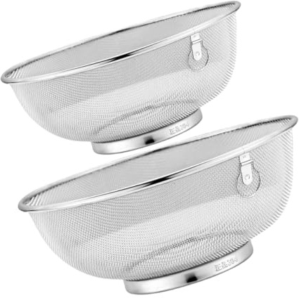 DIYEAH 2pezzi Colino in Acciaio Inox Ciotola Maglia Fine per Cucina Scolapasta per Pasta e Verdure