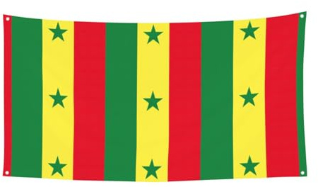 Drapeau du Sénégal - Bannière à suspendre pour voiture, bateau, jardin, fête, Noël, Halloween