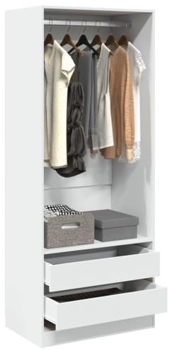Frdhee Armadio angolare per soggiorno, armadio, bianco, 80 x 50 x 200 cm, in materiale di legno, per casa, corridoio, ufficio o camera da letto