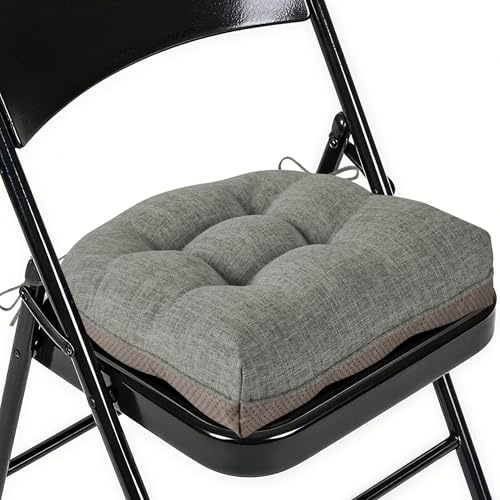 FlyGulls 1 Pack Kitchen Chair Cushions for Indoor Use 40x40cm Light Grey