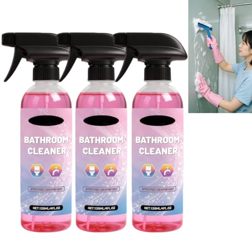 Universellt badrum-avkalknings-rengöringsspray, rengörare lämplig för kakel-glas-badkar-porslin, skumrengöring, toalettspecial-högpresterande fläckrengöring skumspray. (3 st)