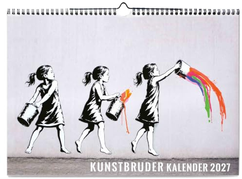 Banksy Kalender 2027 Monatskalender Quer A3 – Mädchen mit Farbe