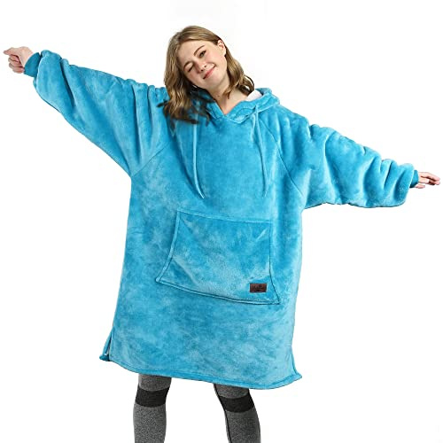 Catalonia Classy Sherpa Hoodie Decke mit Ärmeln Deckenpulli，Tragbare Decke zum Anziehen für Damen Herren Teenager Mädchen Jungen, Warme Geschenke Kuschelpulli Erwachsene Übergroße weich Ärmeldecke